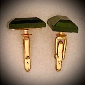 COPY - Dark Green stone. Jade? Serpentine? Agate? cuff links